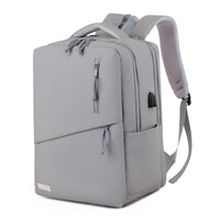 Youth School & College Backpack VIO | Fits 15.6 Laptop A4 | Built-In USB Port | Ryanair & Wizz Air Carry-On For Campus, University & Travel | Water-Resistant – Light Grey