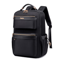 Plecak organizer damski Chantria | 2 komory, 15 kieszeni | Laptop 15.6", iPad, A4 | Pas na walizkę – Czarny