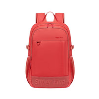 Red urban backpack for modern women, 18L, waterproof, for studies, work, and travel. SUPER FIVE FB696 RED.