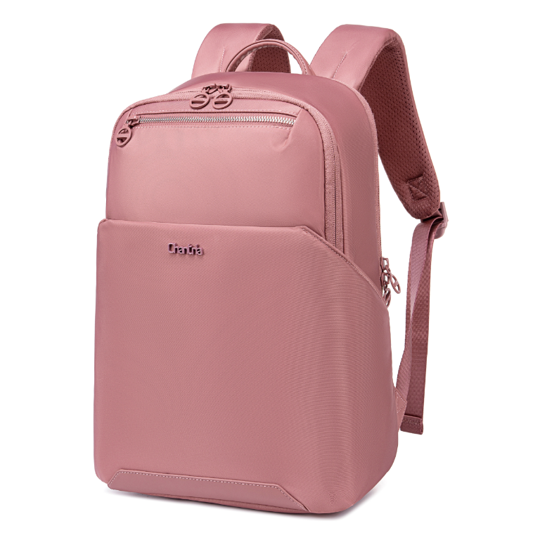 Plecak damski miejski Chantria elegancki | Na laptop 15,6" teczki A4 i książki | Do pracy na uniwersytet i styl biznesowy | Dwukomorowy | Pas na walizkę – Antyczny róż