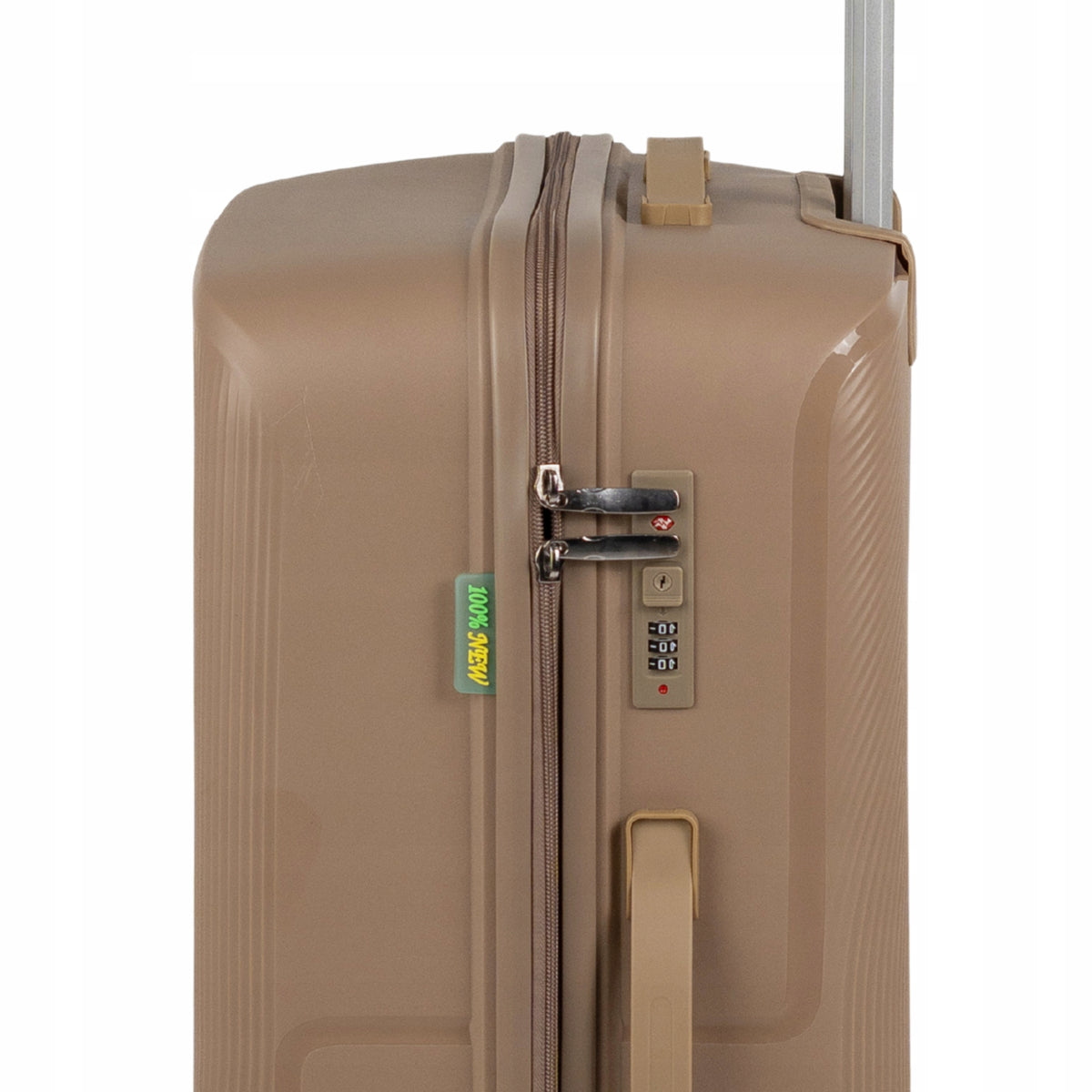 Duża walizka podróżna beżowa na kółkach - lekka, wytrzymała i elegancka walizka do samolotu Wowbag 7918 L champagne