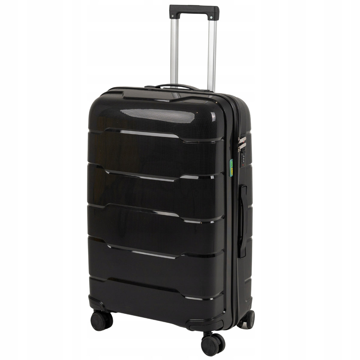 Walizka podróżna duża czarna na kółkach - pojemna, elegancka i wytrzymała do samolotu Wowbag 6910 L black