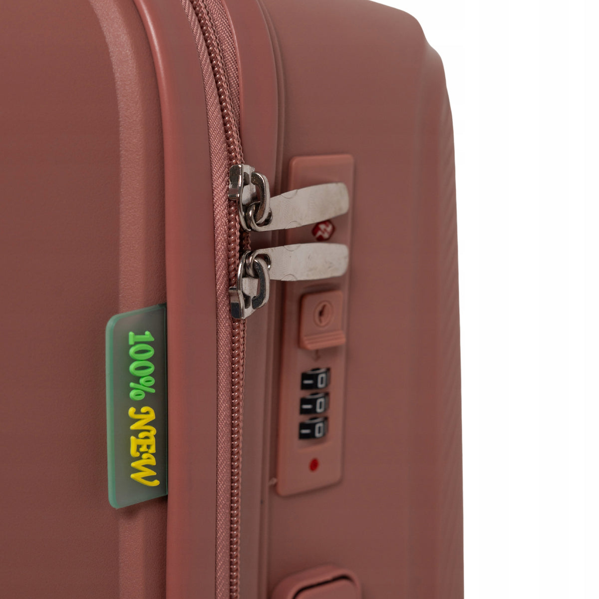 Duża walizka podróżna różowo-złota na kółkach - elegancka i pojemna walizka do samolotu Wowbag 7918 L rose gold