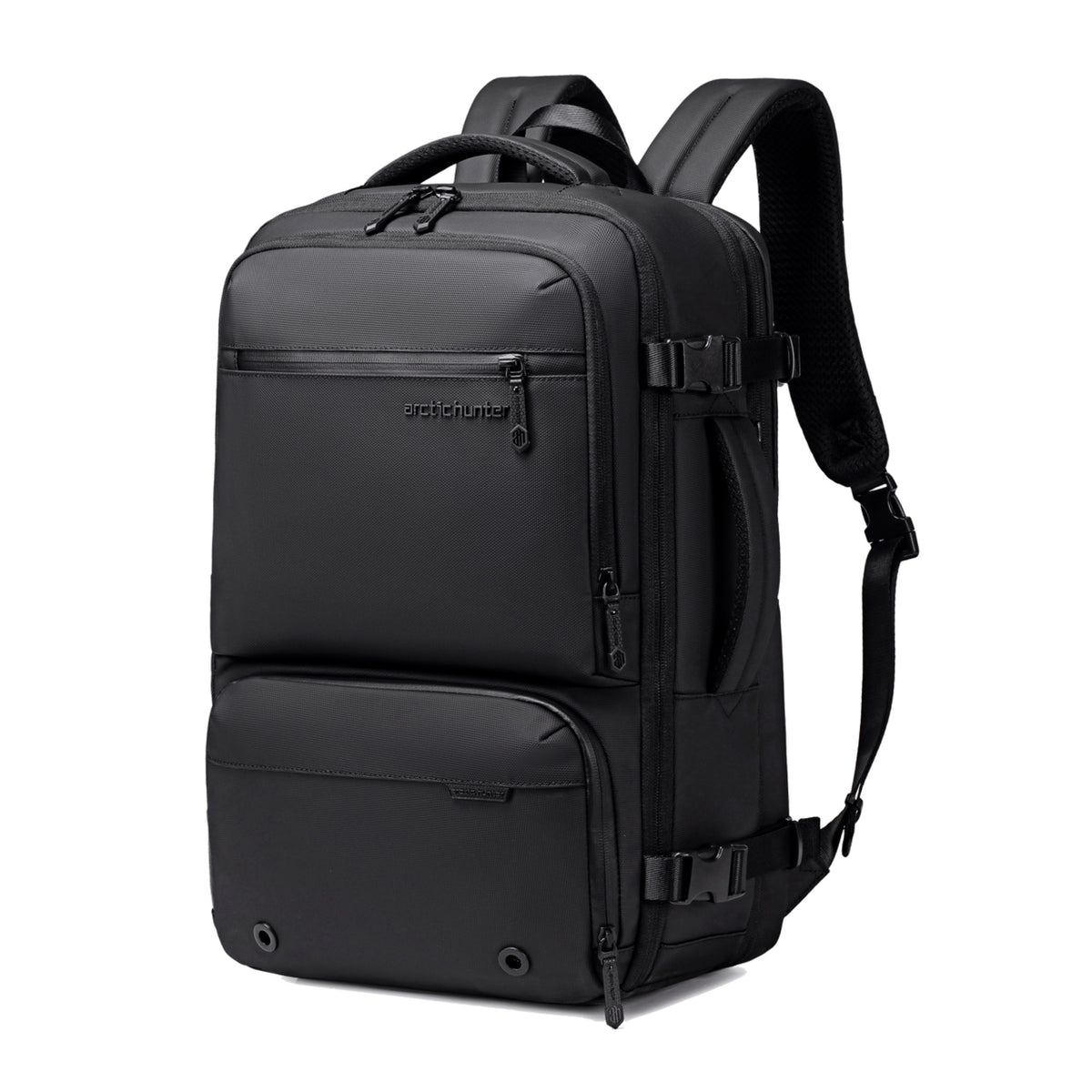 Modern Travel Backpack Arctic Hunter | Vacuum Compression Bag & Electric Pump | Spacious Storage | Laptop 15.6" - Black