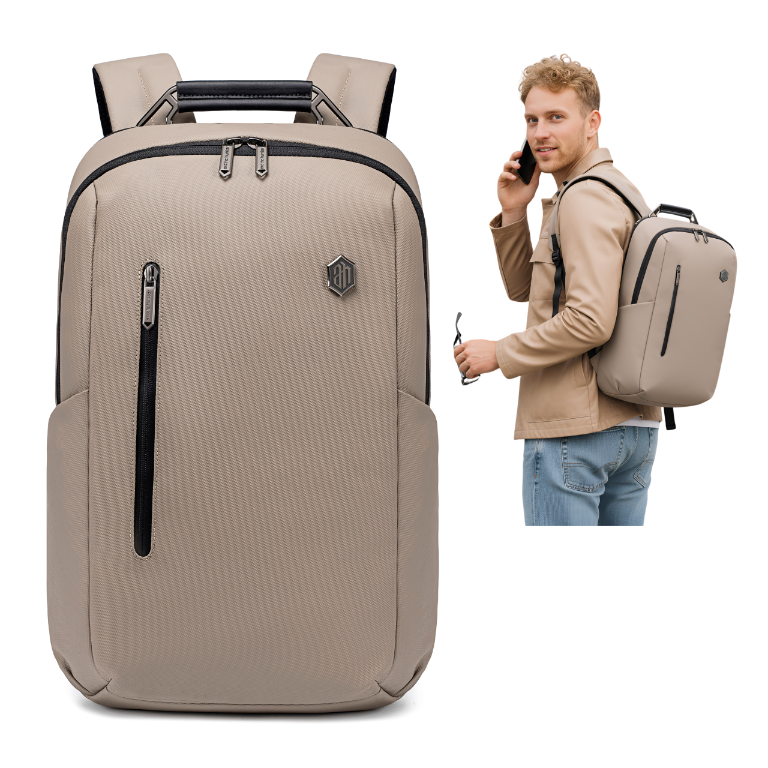 Smart City Work Travel Backpack | Laptop Storage 15,6"| USB Port – Beige