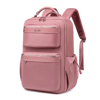 Plecak organizer damski Chantria | 2 komory, 15 kieszeni | Laptop 15.6", iPad, A4 | Pas na walizkę – Antyczny róż