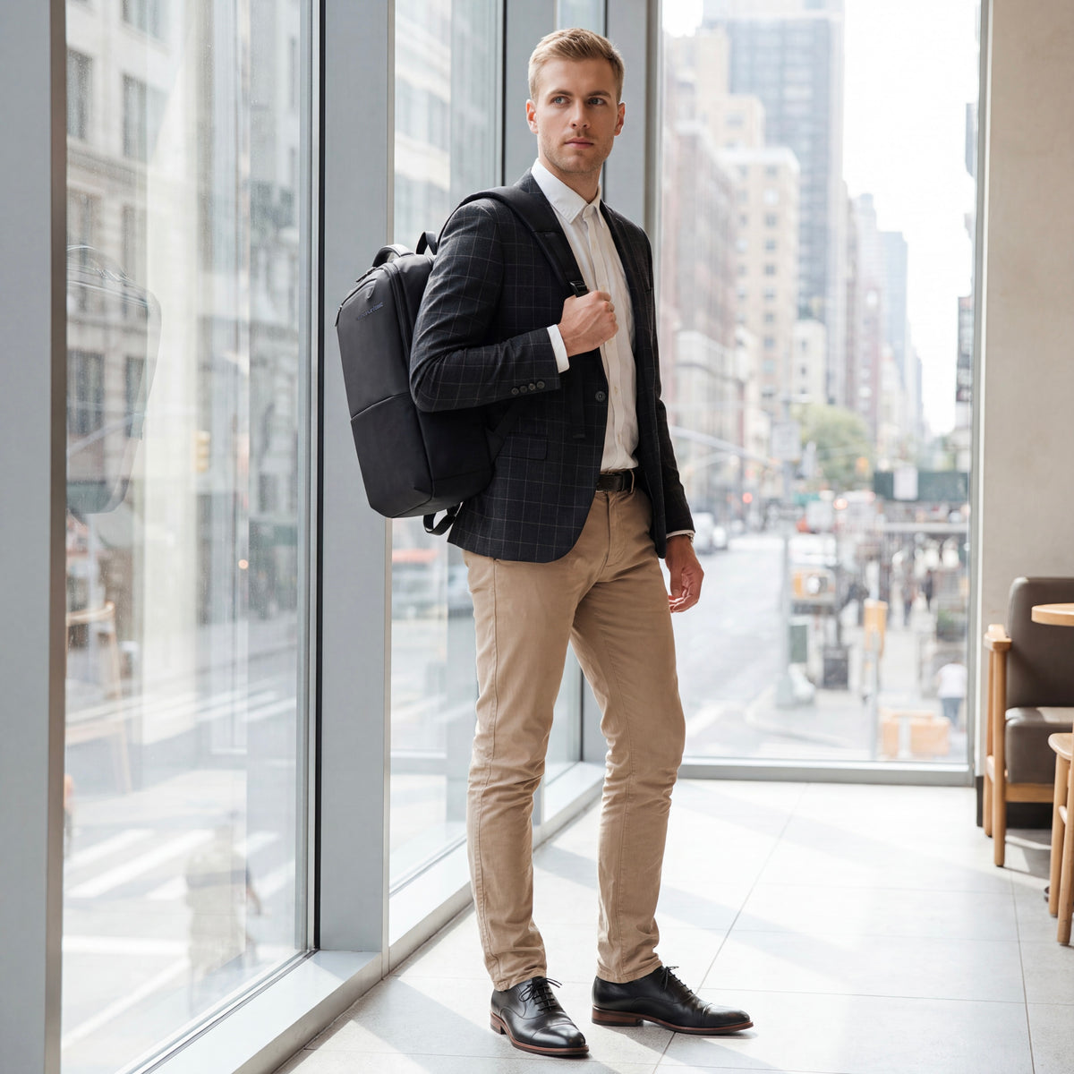 Smart Urban Backpack Arctic Hunter | Laptop 15.6" | Water-Resistant – Black