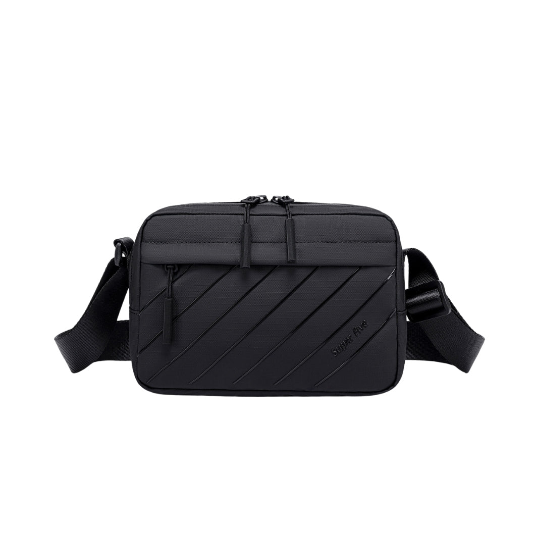 Torebka listonoszka czarna miejska wodoodporna modna na ramię elegancka uniwersalna 2,6 l Super5 FKB754Black