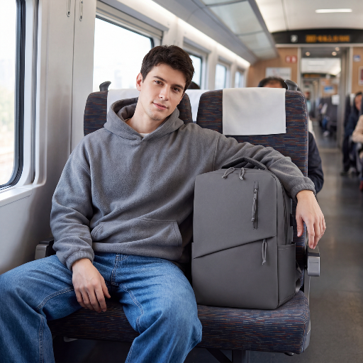 Youth School & College Backpack VIO | Fits 15.6 Laptop A4 | Built-In USB Port | Ryanair & Wizz Air Carry-On For Campus, University & Travel | Water-Resistant – Grey