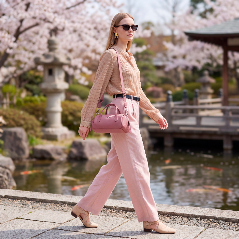 Women's Barrel Cylinder Shoulder Bag Chantria | For Phone, Documents and Essentials | Waterproof Nylon – Antique Rose