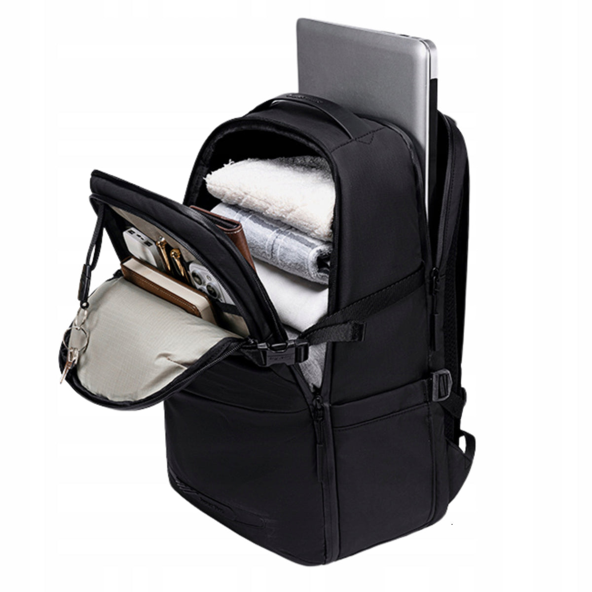 Czarny plecak fotograficzny, 21 l, na sprzęt foto, laptopa i tablet, wodoodporny, podróżny. SUPER FIVE FB721 Black.