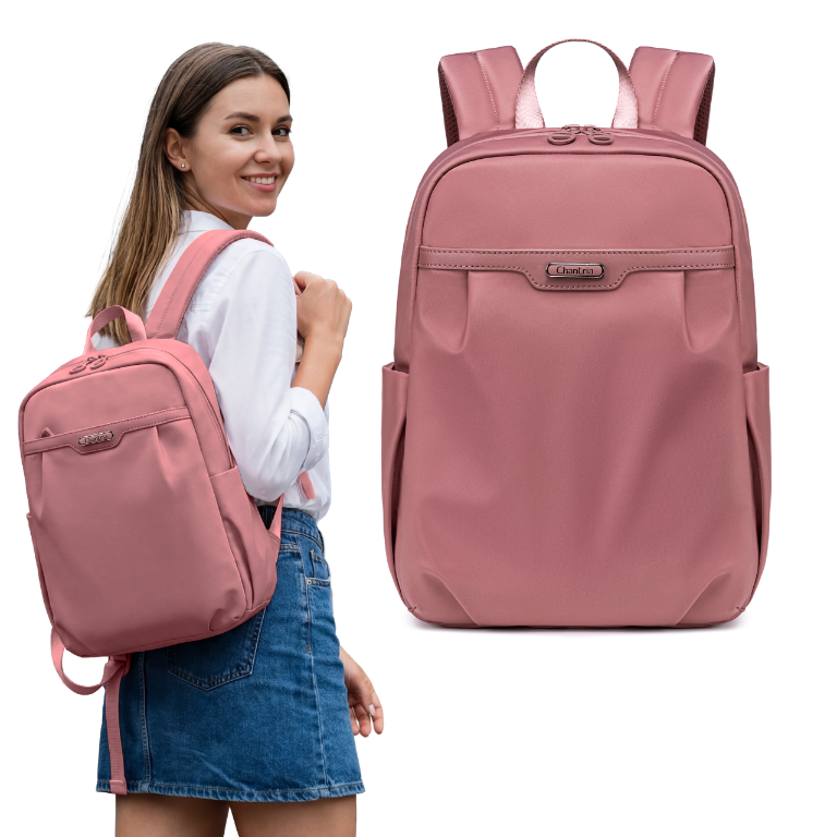 Women's Elegant City Backpack Chantria | Lightweight Water-Resistant | Fits MacBook iPad – Antique Rose