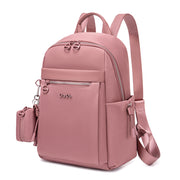 Compact Women's City Backpack Chantria Elegant | Fits iPad & Essentials | With Clip-On Earbuds Case | Smart Pockets | Luggage Strap – Antique Rose