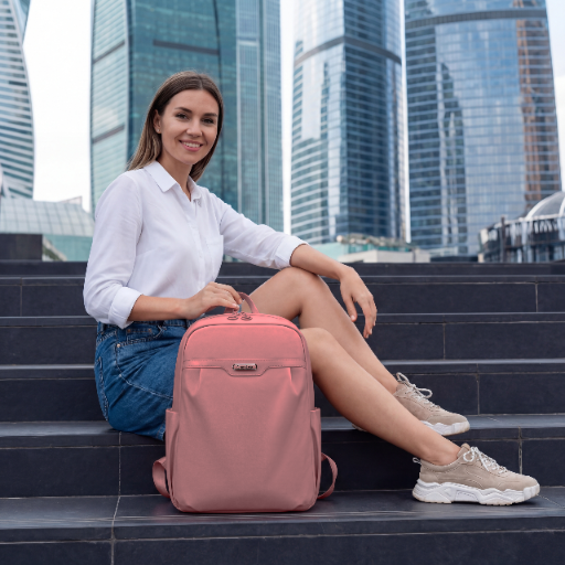 Women's Elegant City Backpack Chantria | Lightweight Water-Resistant | Fits MacBook iPad – Antique Rose