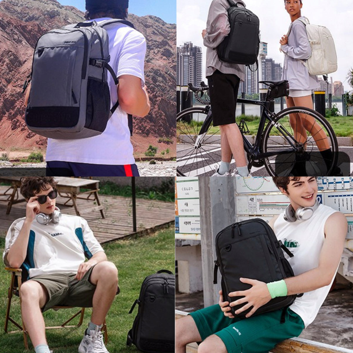 Biały plecak miejski dla nowoczesnych kobiet, na laptopa 15,6", 18 l, podróżny i na co dzień. SUPER FIVE FB696 White.