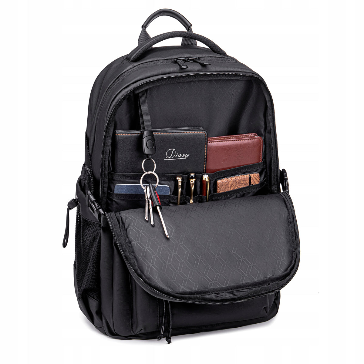 PLECAK POJEMNY 25L DO PRACY DO SPACERU DO PODRÓŻY Z MIEJSCEM NA LAPTOPA B00531 black
