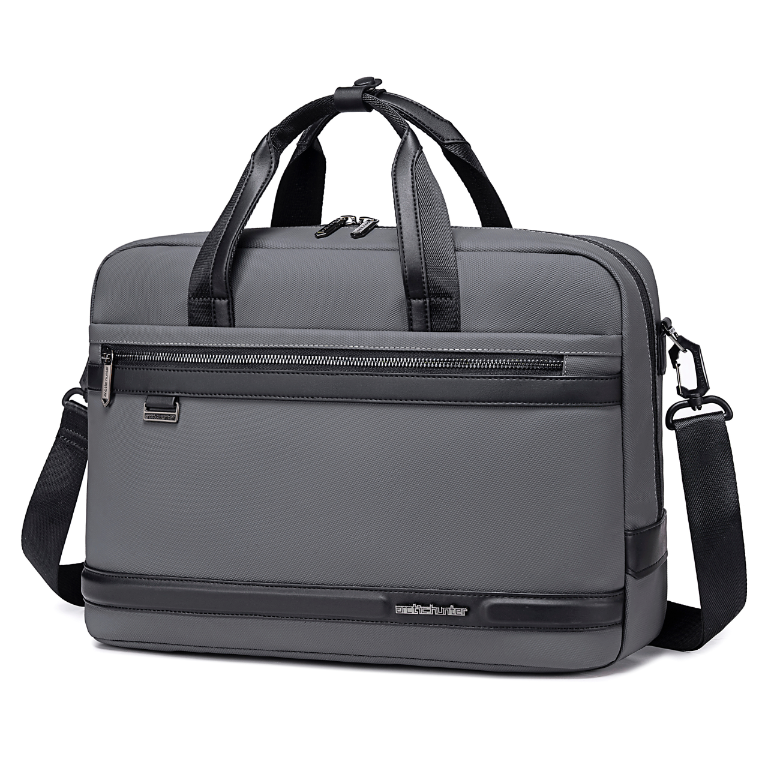 Torba na ramię na laptop 15,6 biznesowa elegancka szara 40X28X8 9L do pracy