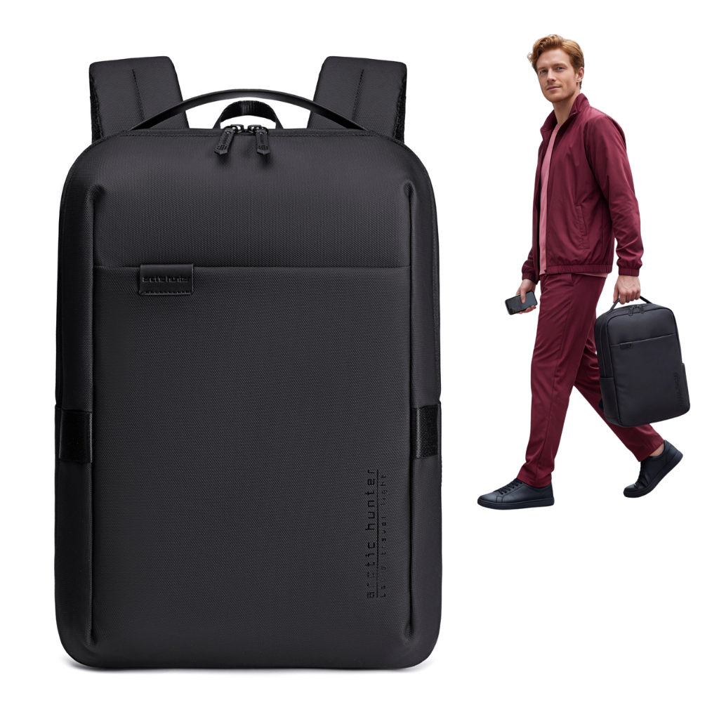 Plecak na co dzień Arctic Hunter | Laptop 15.6" | Wodoodporny poliester – Czarny