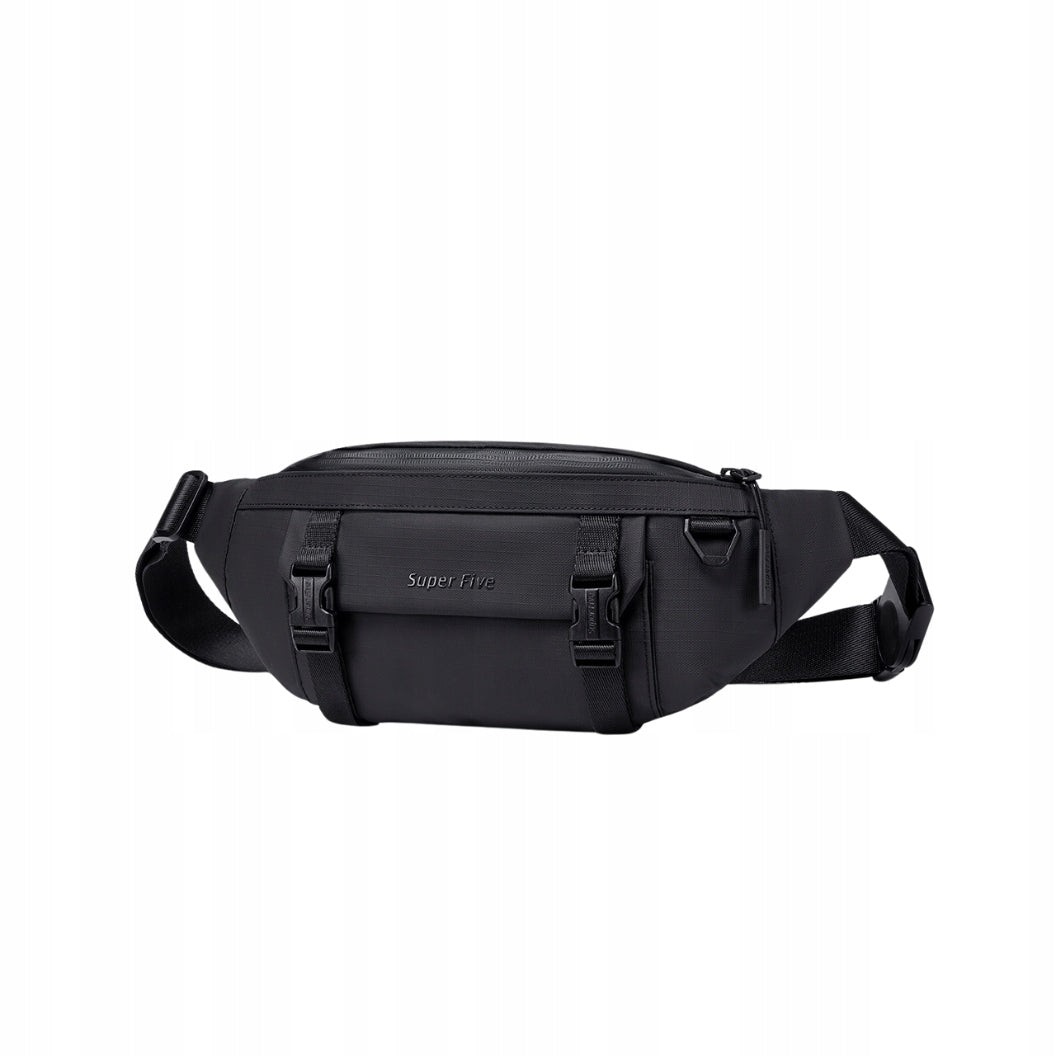 Nerka męska czarna wodoodporna miejska na pas i ramię stylowa funkcjonalna 3,5 L Super Five FXB755Black