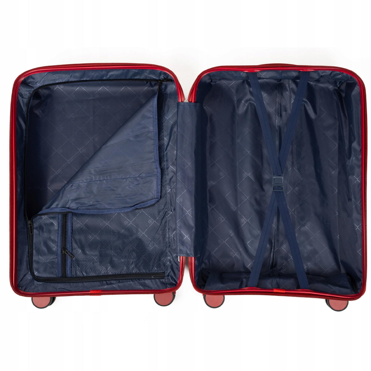 Walizka podróżna duża czerwona na kółkach - lekka, pojemna i elegancka walizka do samolotu Wowbag 7918 L red