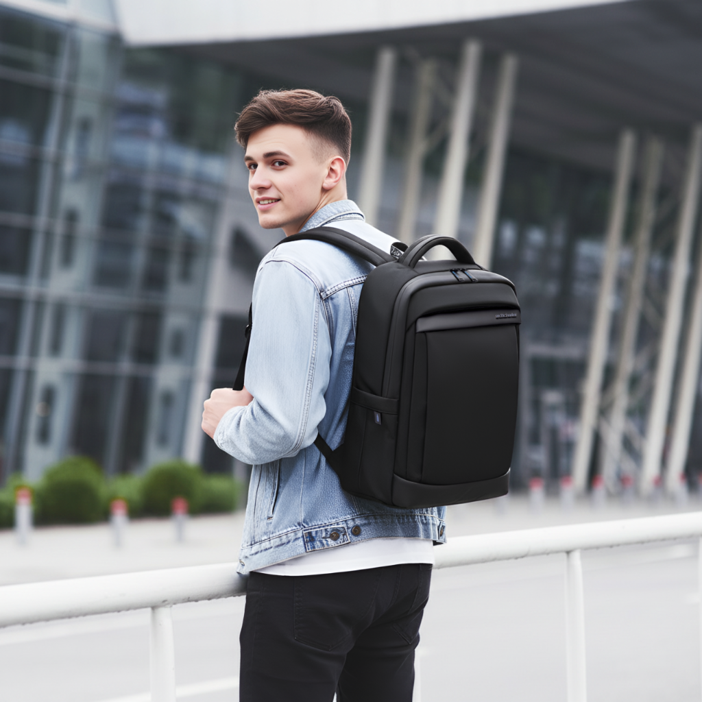 Men's Work & Study Backpack Arctic Hunter | 15.6" Laptop | Water Resistant – Black