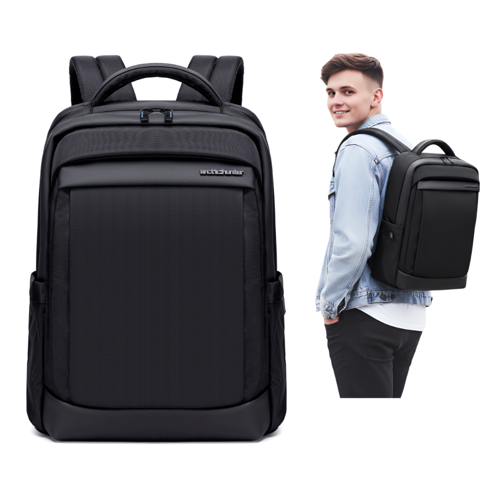 Men's Work & Study Backpack Arctic Hunter | 15.6" Laptop | Water Resistant – Black