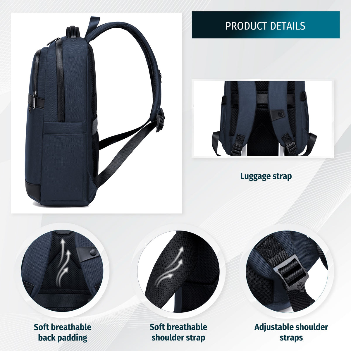 Business City Backpack Arctic Hunter | 15.6" Laptop | Water Resistant – Blue