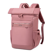 Plecak rolltop damski Chantria | 12 kieszeni | Laptop 15.6", iPad, A4 | Pas na walizkę – Antyczny róż
