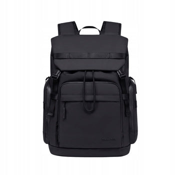 Czarny plecak miejski młodzieżowy, wodoodporny, na laptopa 15,6", 17 l, z wieloma kieszeniami. SUPER FIVE FB723 Black.