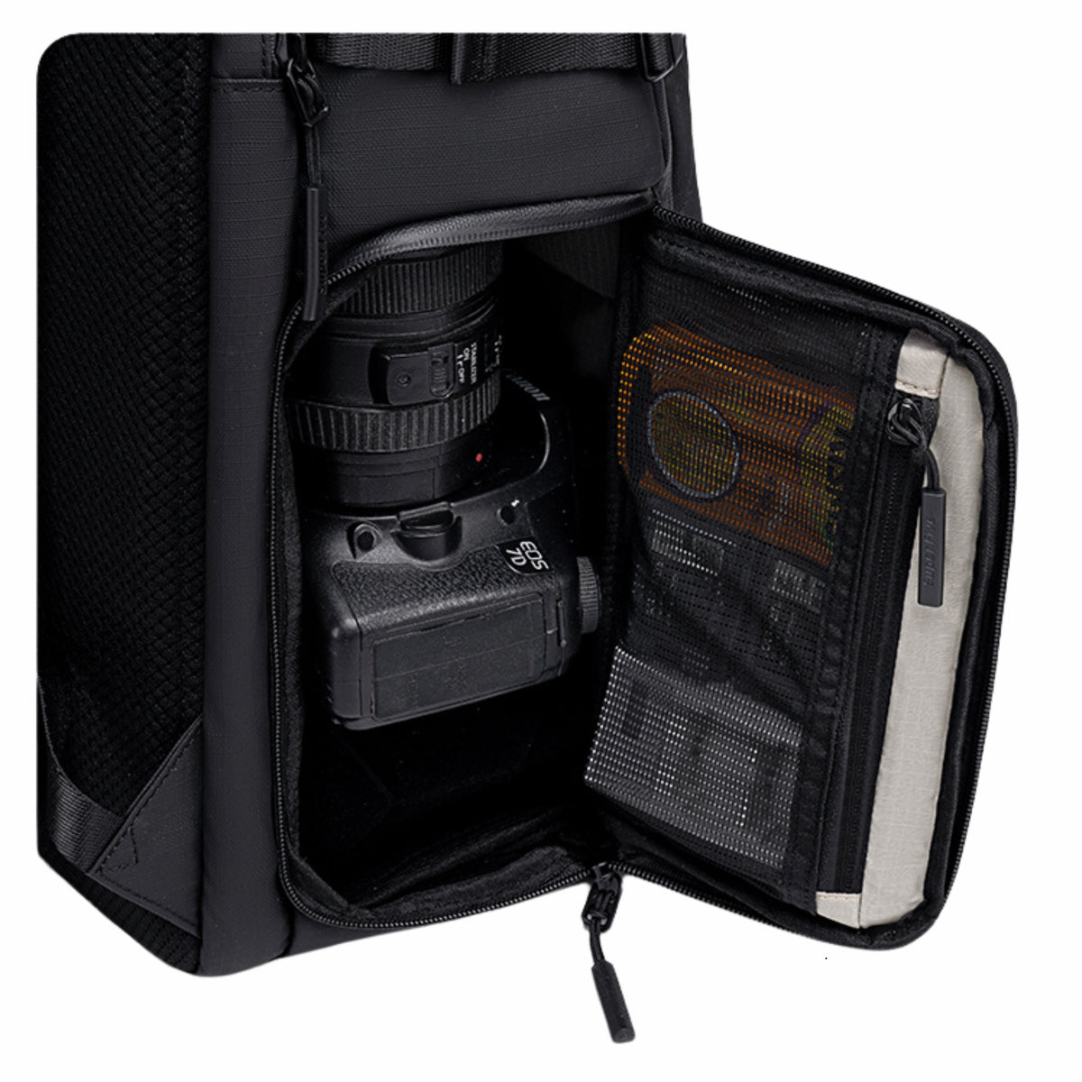 Czarny plecak fotograficzny, 21 l, na sprzęt foto, laptopa i tablet, wodoodporny, podróżny. SUPER FIVE FB721 Black.