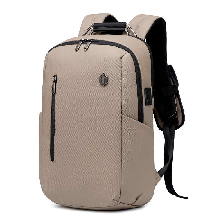 Smart City Work Travel Backpack | Laptop Storage 15,6"| USB Port – Beige