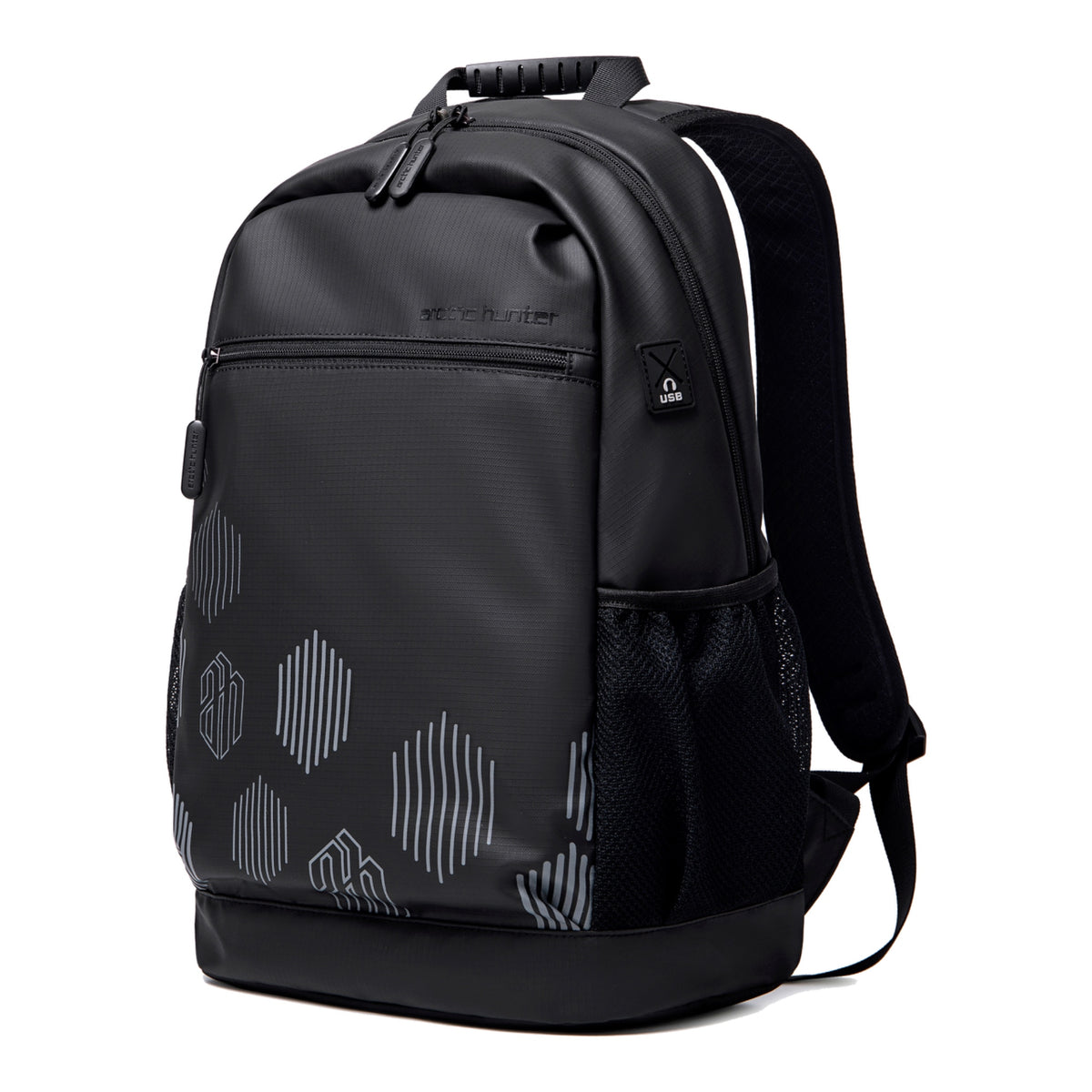 Lekki plecak młodzieżowy do szkoły na uczelnię | Laptop 15.6" | Stylowy czarny plecak miejski