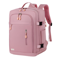 Cabin Travel Backpack | 40x30x20 Ryanair WizzAir | Expandable | Free Carry-On – Pink