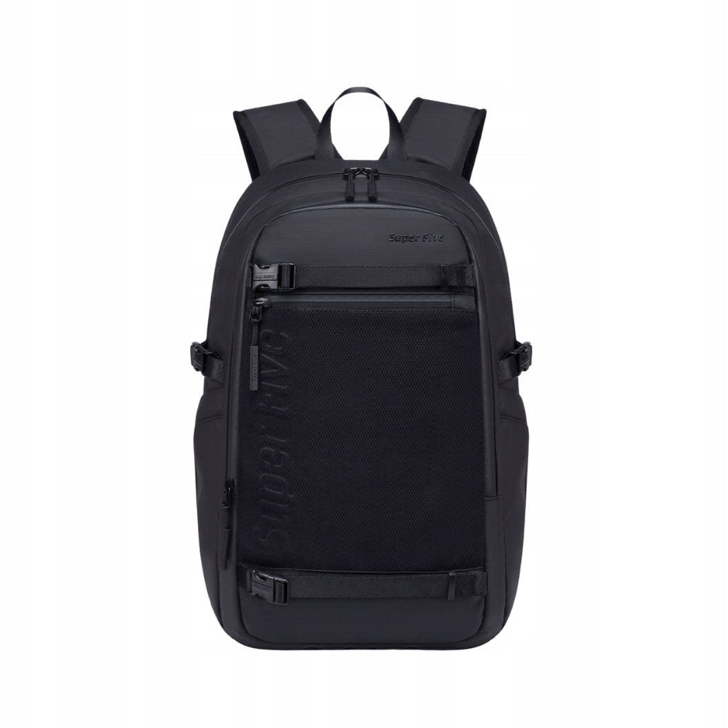 Czarny plecak miejski dla aktywnej młodzieży, 23 l, wodoodporny, na laptopa 15,6", podróżny. SUPER FIVE FB699 Black