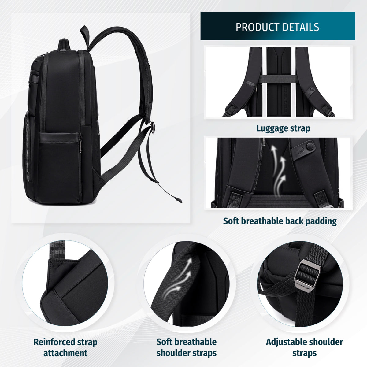 Plecak fotograficzny Arctic Hunter na drona i aparat | Laptop 15.6" | Mocowanie na statyw | Przegrody modułowe – Czarny