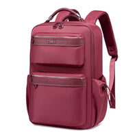 Plecak organizer damski Chantria | 2 komory, 15 kieszeni | Laptop 15.6", iPad, A4 | Pas na walizkę – Malinowy