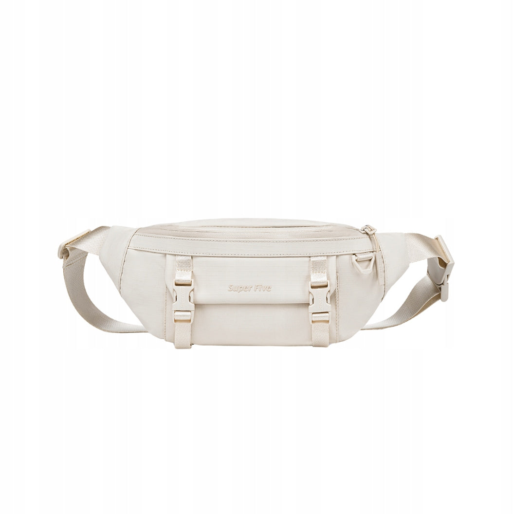 Women's white waist bag, urban waist and shoulder bag, youthful, stylish, waterproof, 3.5 L, Super Five FXB755White
