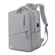 Youth School & College Backpack VIO | Fits 15.6 Laptop A4 | Built-In USB Port | Ryanair & Wizz Air Carry-On For Campus, University & Travel | Water-Resistant – Light Grey