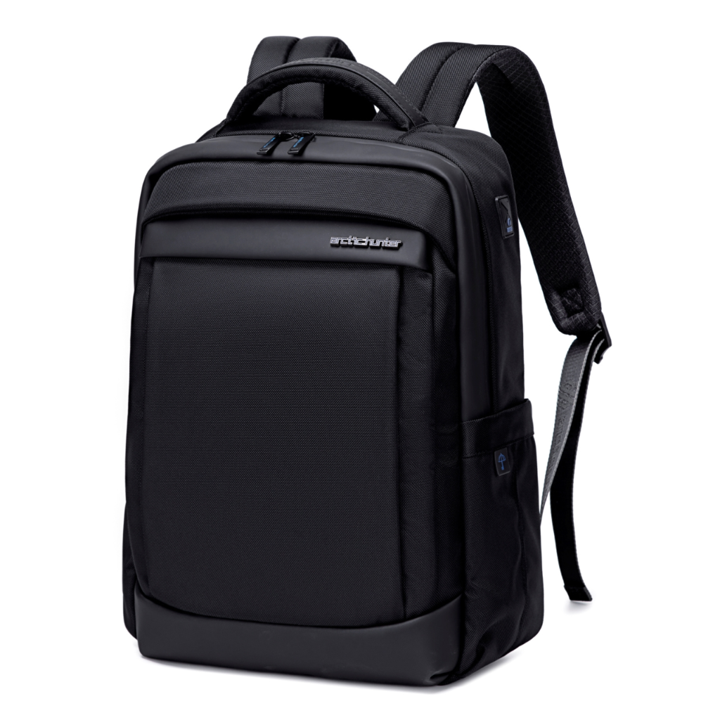 Men's Work & Study Backpack Arctic Hunter | 15.6" Laptop | Water Resistant – Black