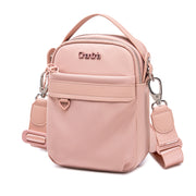 Torebka damska przez ramię crossbody Chantria | Na telefon, dokumenty i niezbędne drobiazgi | Wodoodporny nylon – Pudrowy róż