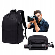 Czarny plecak fotograficzny, 21 l, na sprzęt foto, laptopa i tablet, wodoodporny, podróżny. SUPER FIVE FB721 Black.