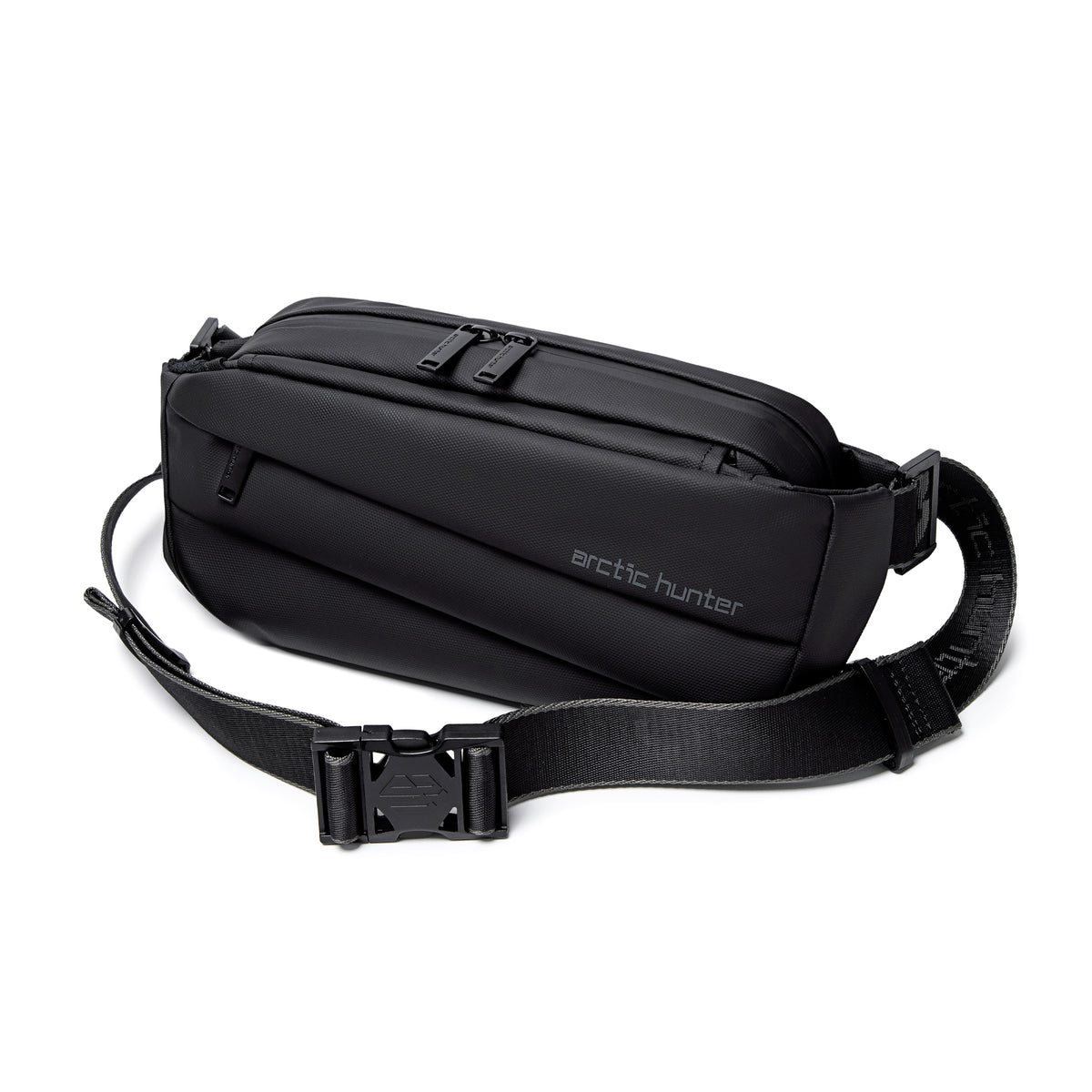Torba saszetka na pas i ramię Arctic Hunter | 2 komory organizer | Dokumenty i smartfon – Czarna