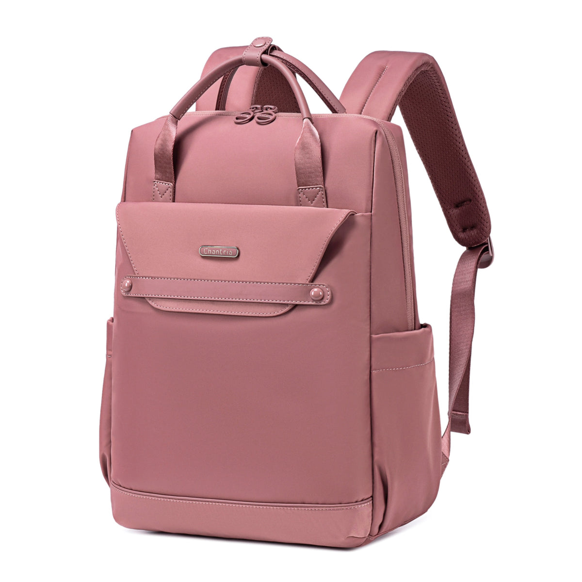 Plecak damski torba Chantria elegancki | Na laptopa 15.6 A4 | Do biura i stylizacji biznesowych | Wodoodporny – Antyczny Róż