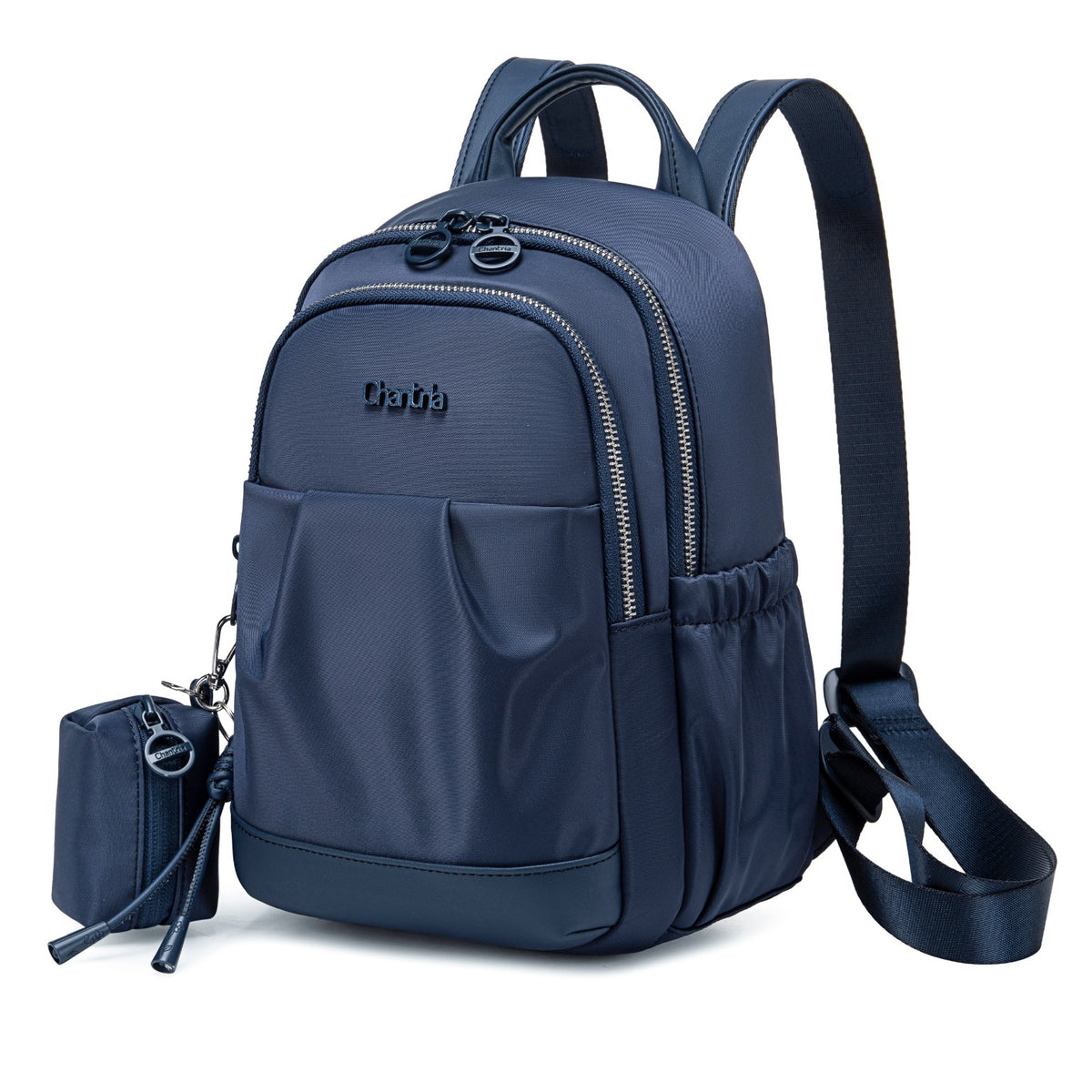 Compact Women's City Backpack Chantria | 2 Compartments, 10 Pockets | Fits 11" Tablet | Earbuds Case – Blue