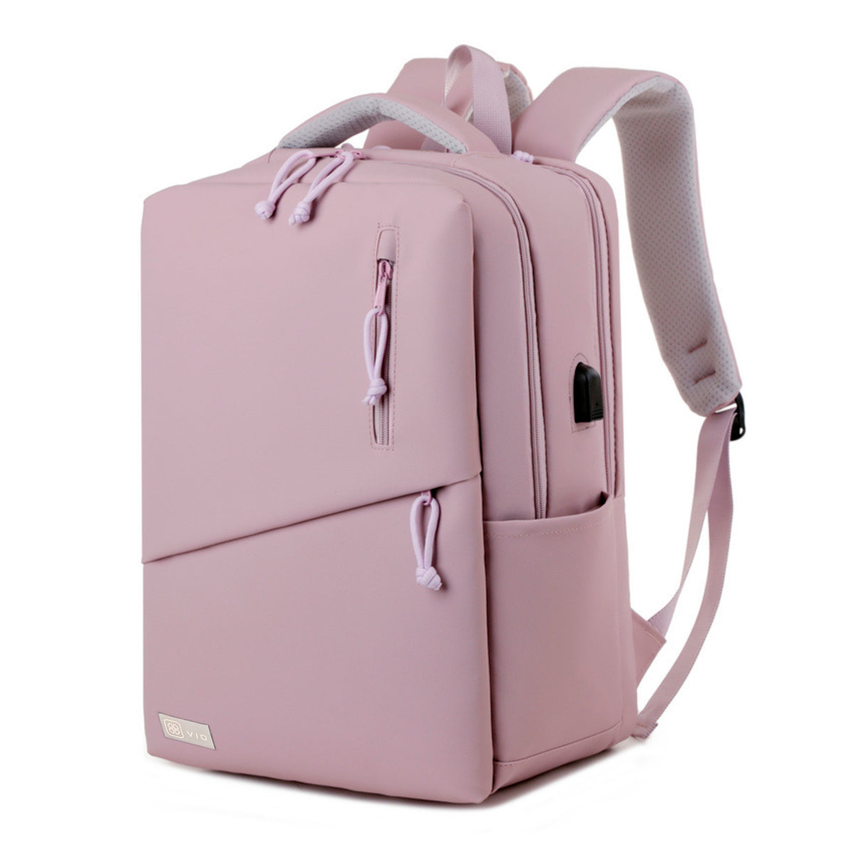 Youth School & College Backpack VIO | Fits 15.6 Laptop A4 | Built-In USB Port | Ryanair & Wizz Air Carry-On For Campus, University & Travel | Water-Resistant – Lilac