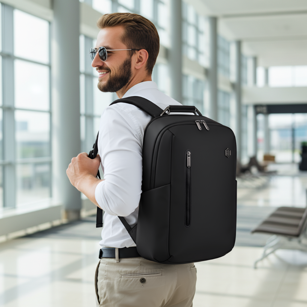 Smart City Work Travel Backpack Arctic Hunter| Laptop Storage 15,6"| USB Port – Black