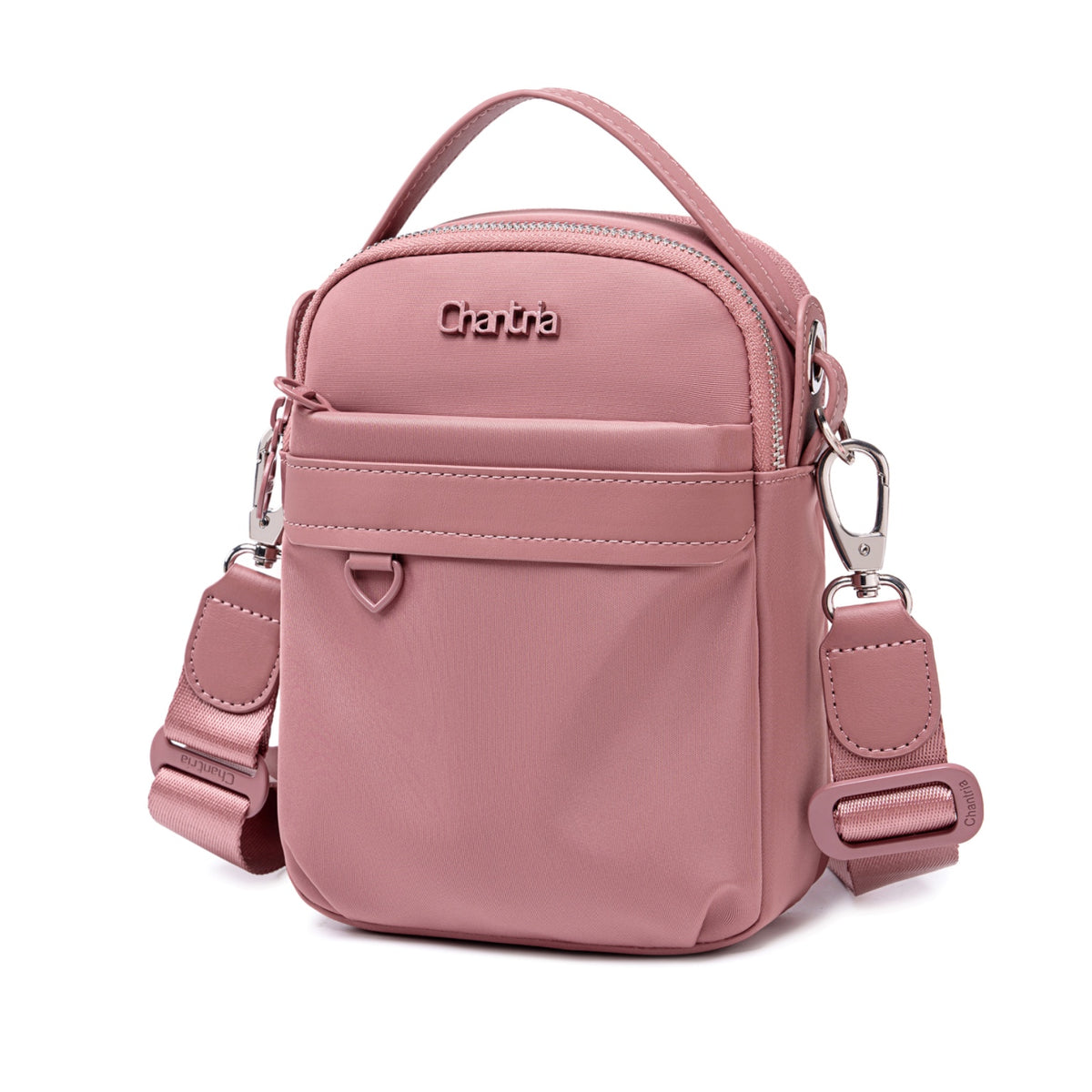 Torebka damska przez ramię crossbody Chantria | Na telefon, dokumenty i niezbędne drobiazgi | Wodoodporny nylon – Antyczna roza