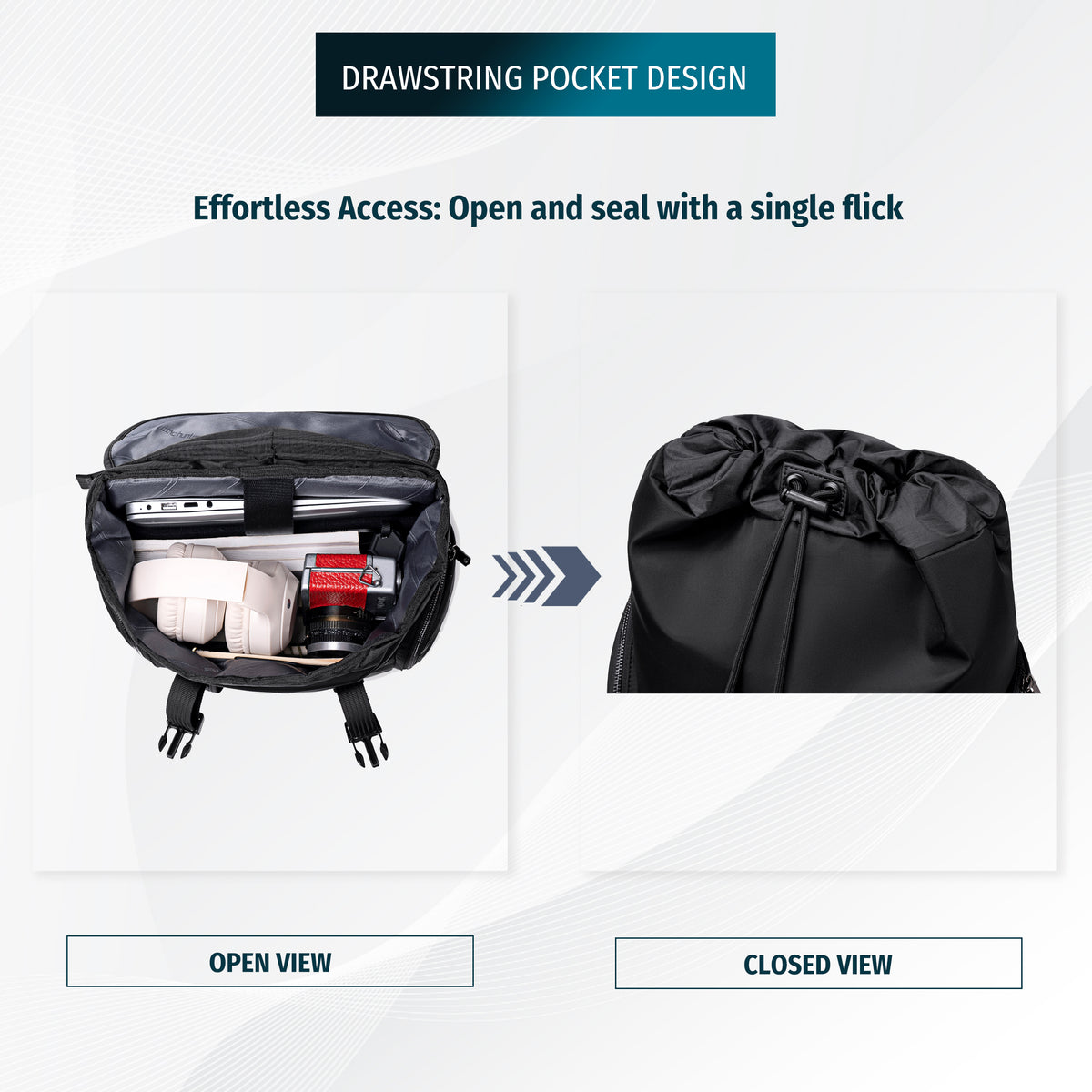 Men's Urban Flap Backpack with Buckles | 15.6" Laptop | Luggage Strap | Organizer 8 Pockets – Black
