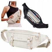 Women's white waist bag, urban waist and shoulder bag, youthful, stylish, waterproof, 3.5 L, Super Five FXB755White