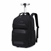 Arctic Hunter 2-in-1 Rolling Backpack Suitcase | Telescopic Handle | 15.6" Laptop | 2 Compartments 12 Pockets 27L – Black